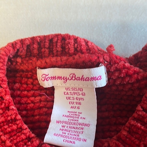 Tommy Bahama - Red Cable Knit chenille Sweater - Picture 3 of 4